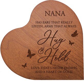 Engraved Wood Heart | Nana Gift For Family Mothers Day Mini Shelf Sitter My Favorite People Call Me