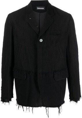 Fringed Wool-Linen Jacket