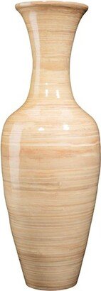 Hastings Home Villacera Handcrafted 28” Tall Natural Bamboo Vase | Decorative Classic Floor Vase for Silk Plants, Flowers, Filler Decor | Sustainable Bamboo