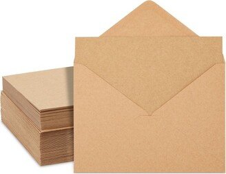 Best Paper Greetings 50 Pack Blank Cards and Envelopes 5x7, Kraft Paper A7 Notecards for DIY Open When Letters, Wedding Invitations