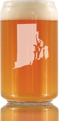 Rhode Island State Outline Beer Can Pint Glass, Etched Gifts For Islanders - 16 Oz