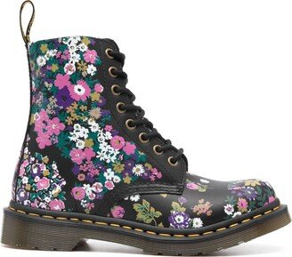 1460 Floral-Print Leather Boots