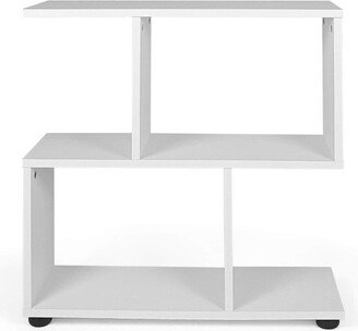 24 Inch 3-Tier Geometric Bookshelf with Thick Foot Pads - 24 x 8 x 24