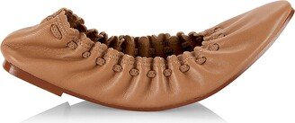 Jane Scalloped Leather Ballet Flats