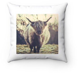 Scottish Highland Cow Pillow - Throw Custom Cover Gift Idea Room Decor