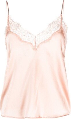 Lace-Trim Satin Cami Top