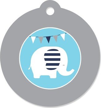 Big Dot of Happiness Blue Elephant - Boy Baby Shower or Birthday Party Favor Gift Tags (Set of 20)