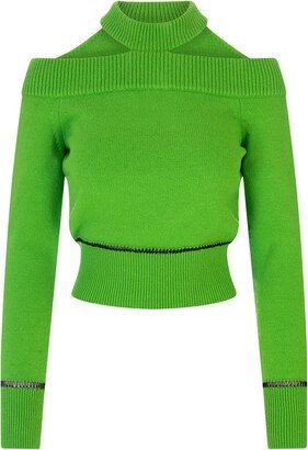 Cut-Out Detailed Crewneck Jumper-AB