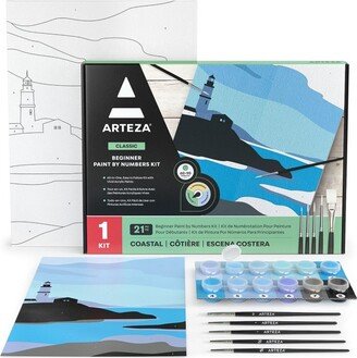 Arteza Coastal Landscape Paint by Numbers Kit - 21 Pieces