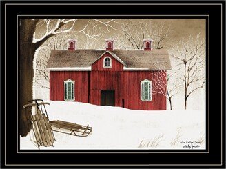 New Fallen Snow by Billy Jacobs, Ready to hang Framed Print, Black Frame, 19 x 15