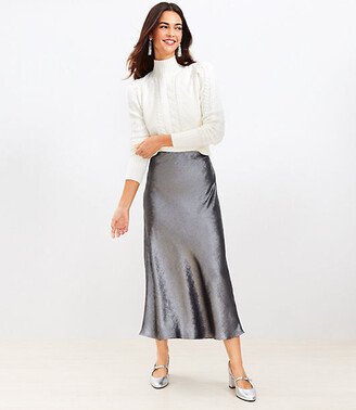 Petite Satin Bias Midi Skirt-AB