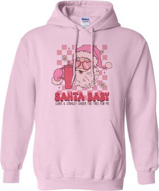 TeesAndTankYou Pink Santa Baby Christmas Hoodie Sweatshirt Unisex X-Large Pink