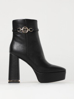 Twinset ankle boots in synthetic leather with platform