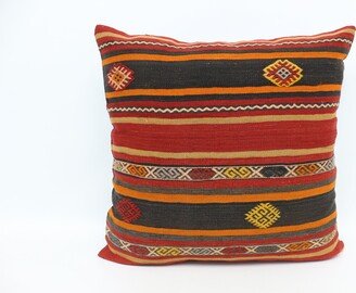 Throw Pillow Cover, Personalized Pillow, Kilim Red Cushion, Patterned Covers, Textured Sofa Case, 785