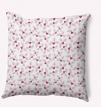 16x16 Holly Bush Square Throw Pillow Light Pink