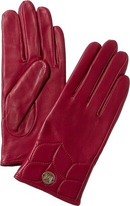 Quilted Cuff Cashmere-Lined Leather Gloves