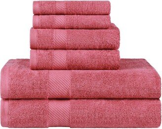 Solid Egyptian Cotton 6Pc Fast-Drying Absorbent Towel Set