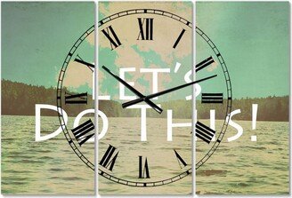 Designart Lets Do This Large Cottage 3 Panels Wall Clock - 23 x 23 x 1