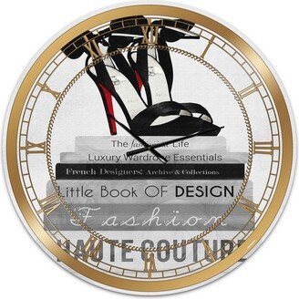 Designart Fashionista Reads 3 Oversized Fashion Wall Clock - 36 x 36