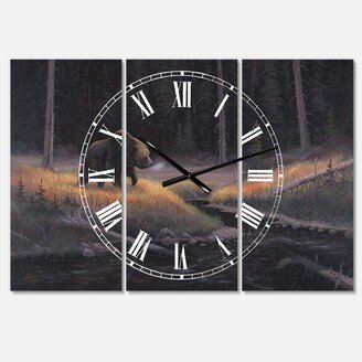 Designart the Guardian Large Traditional 3 Panels Wall Clock - 23