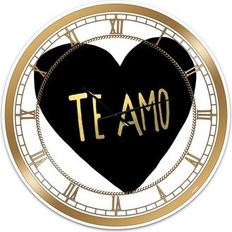 Designart Te Amo Large Glam Wall Clock - 36 x 36