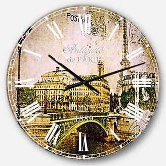 Designart Abstract Cityscape Oversized Round Metal Wall Clock