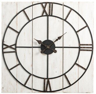 Oversized Farmhouse Wall Clock - White, Black