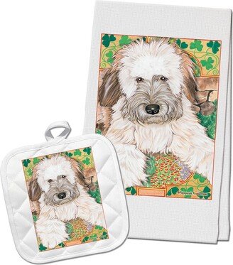 Wheaten Terrier Kitchen Dish Towel & Pot Holder Gift Set