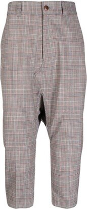 Houndstooth Wool Cropped Trousers