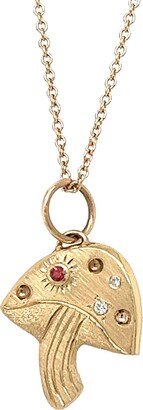 JULEZ BRYANT Luma Small Sapphire Mushroom Yellow Gold Charm