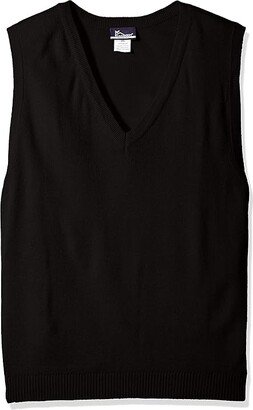 Classroom School Uniforms Men's Plus Size Adult Unisex V-Neck Sweater Vest (Black) Women's Sweater