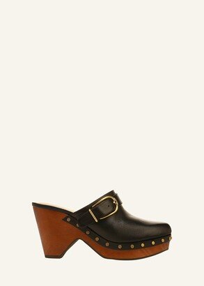 Hendrix Leather Buckle Clogs-AA