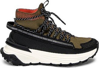 Knit Runner High Top Sneaker in Black,Army