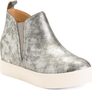 TJMAXX Leather Silvie Sport High Top Sneakers For Women-AA