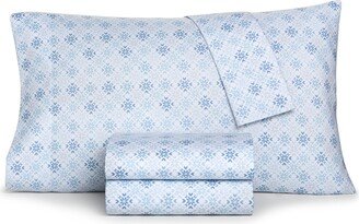 Home Design Easy Care Holiday Printed Microfiber 3-Pc. Sheet Set, King, Created for Macy's