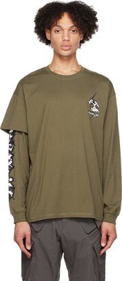 Khaki Layered Long Sleeve T-Shirt