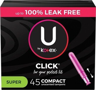 U by Kotex Click Compact Tampons - Super - Unscented - 45ct