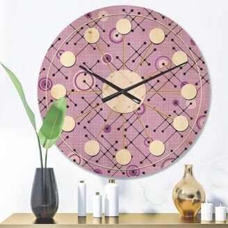 Designart '1950 Retro Pattern III' Mid-Century Modern Wood Wall Clock