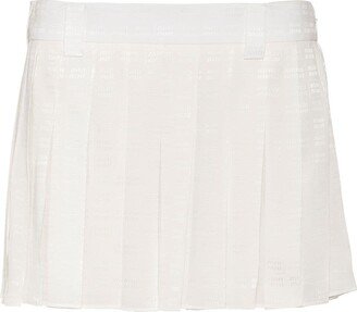 Pleated Logo-Jacquard Miniskirt