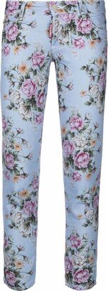 Floral-Print Skinny Trousers