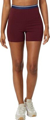 Knit Trimmed Biker Shorts (Cabernet) Women's Shorts