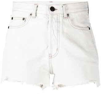 Raw Edge Frayed Denim Shorts