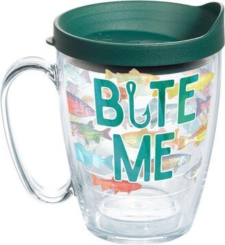 Tervis Bite Me Bait Fishing Made in Usa Double Walled Insulated Tumbler Travel Cup Keeps Drinks Cold & Hot, 16oz Mug, Classic - Open Mi