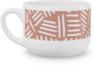 Mugs: Dashes - Pink Latte Mug, White, 25Oz, Pink