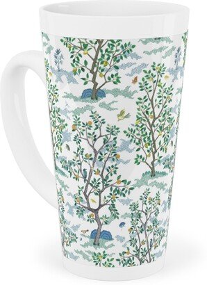 Mugs: Natural Scatter Citrus Tree - White Tall Latte Mug, 17Oz, Green