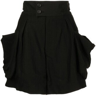 Draped Cotton Shorts