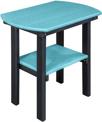 OS Home and Office Furniture OS Home and Office Model Oval End Table Made in the USA- Aruba Blue on Black Base
