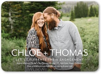 Engagement Party Invitations: Their Names Engagement Party Invitation, White, 5X7, Matte, Signature Smooth Cardstock, Rounded