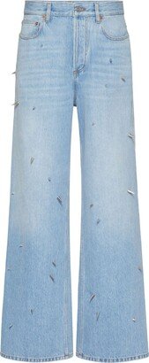 Punk Studs wide-leg jeans