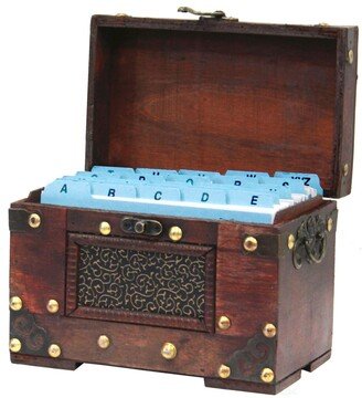 Rustic Studded Index/Recipe Card Box with Antiqued Latch, 4 X 6 Cards